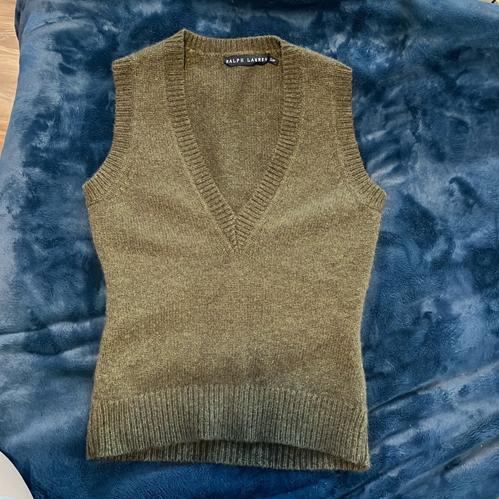 Ralph Lauren green knit vest. Size small